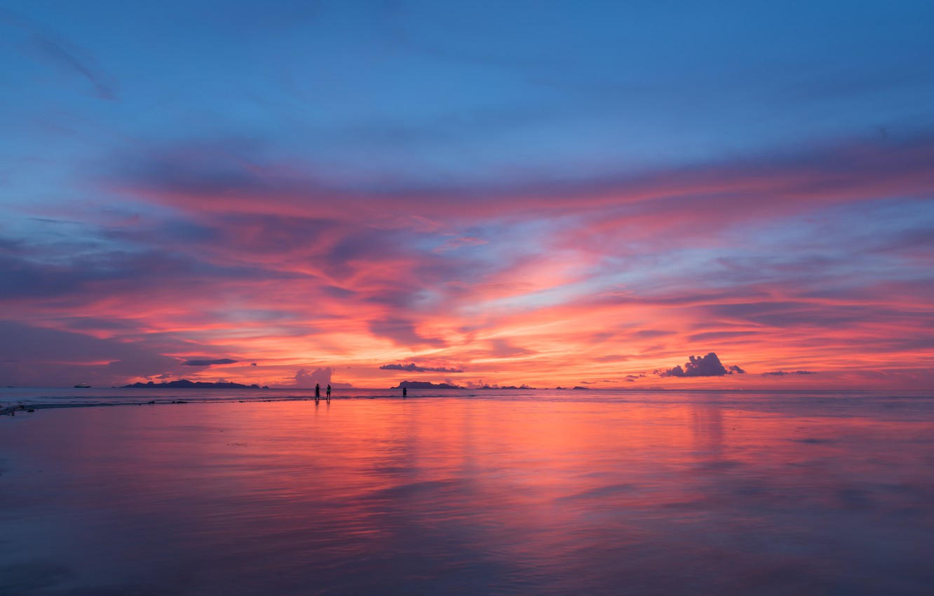 Lake House And Pink Sky Sunset Wallpapers