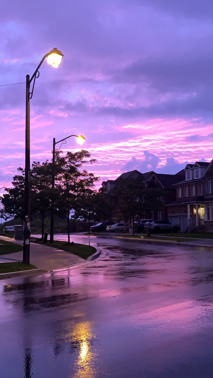 Lake House And Pink Sky Sunset Wallpapers