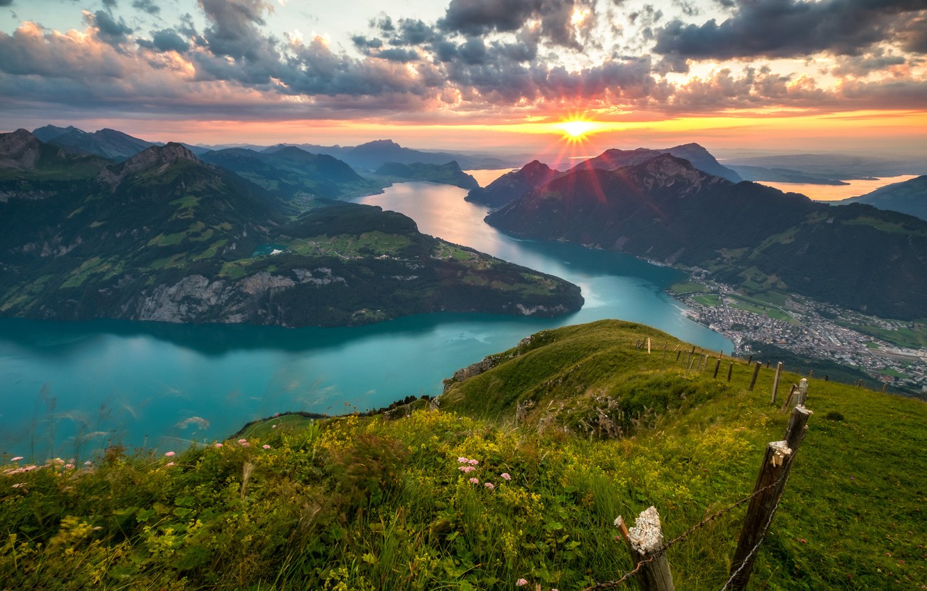 Lake Lucern Landscape Mountains Wallpapers