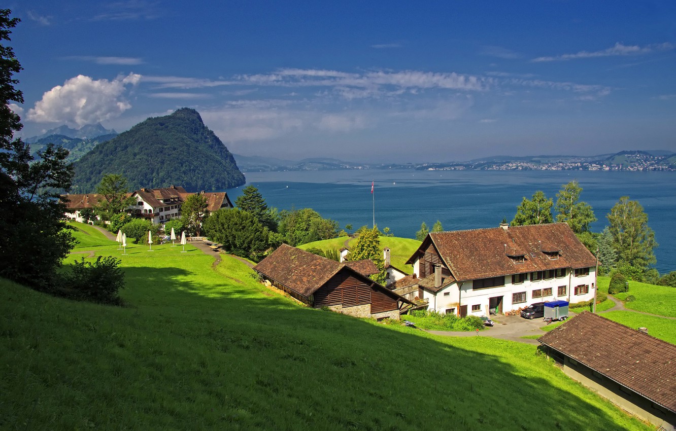 Lake Lucern Landscape Mountains Wallpapers