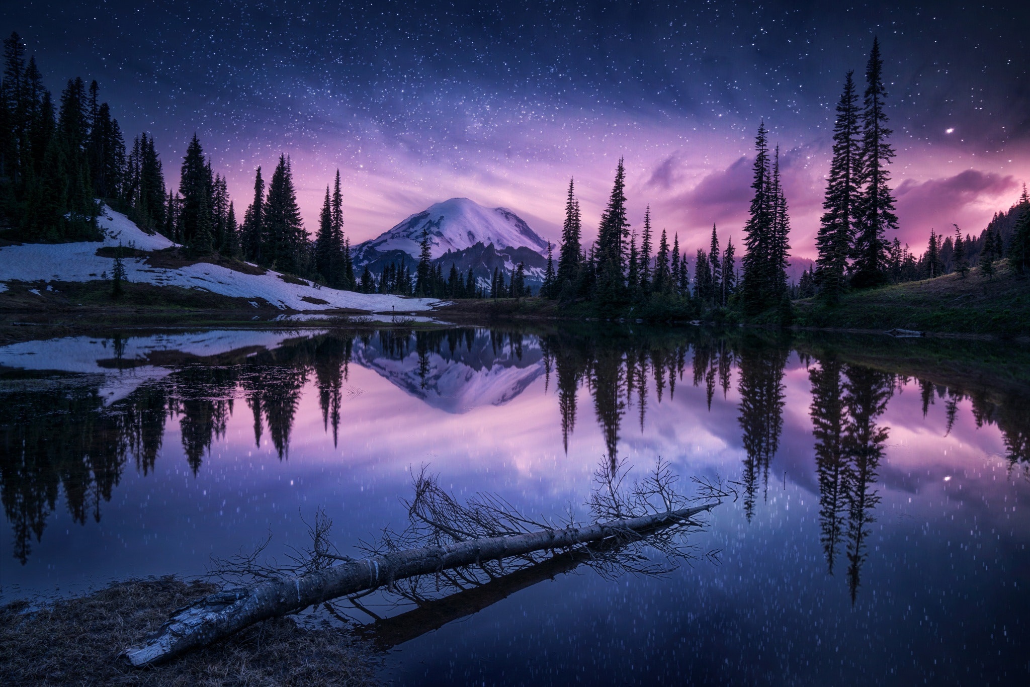 Lake Nature Night Reflection Wallpapers