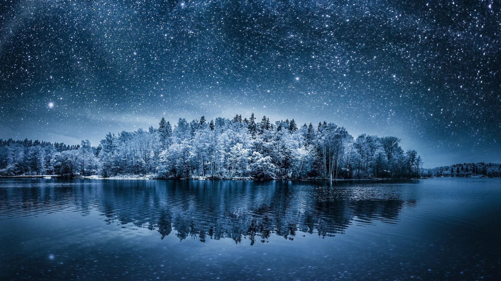 Lake Nature Night Reflection Wallpapers