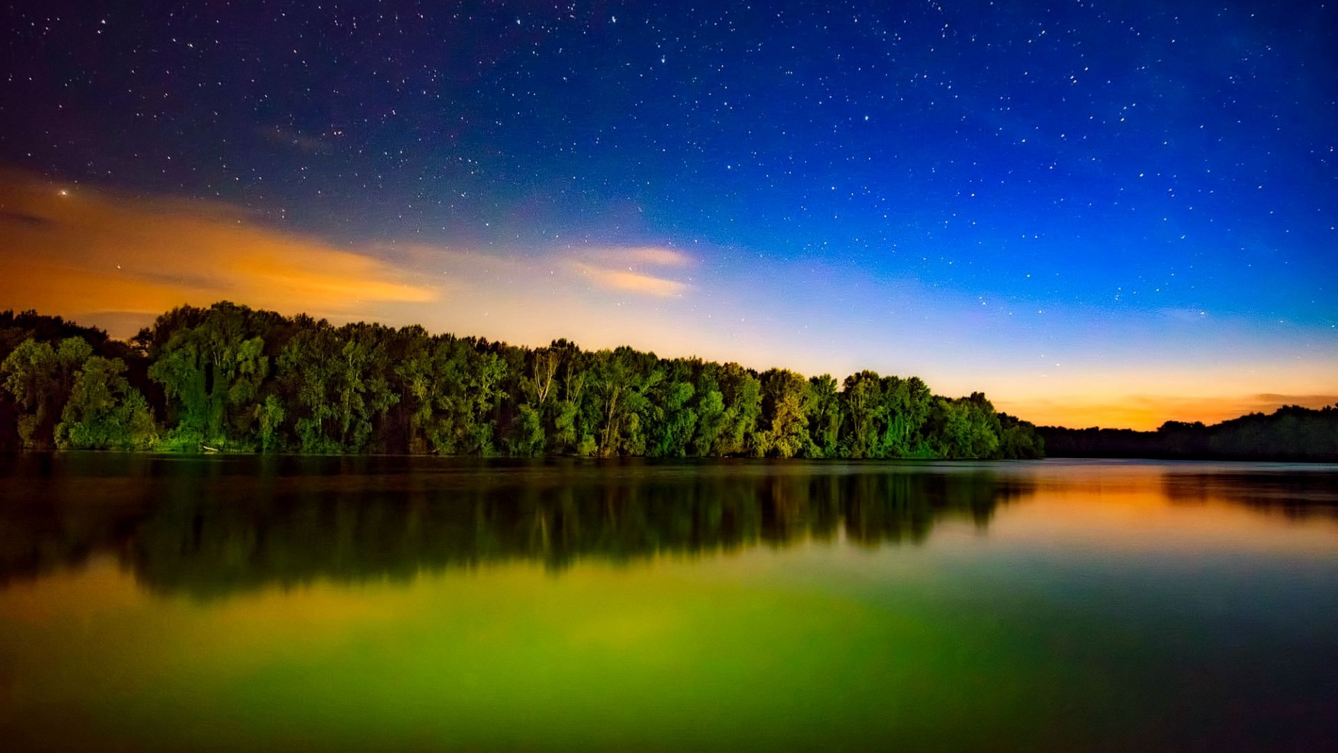 Lake Nature Night Reflection Wallpapers