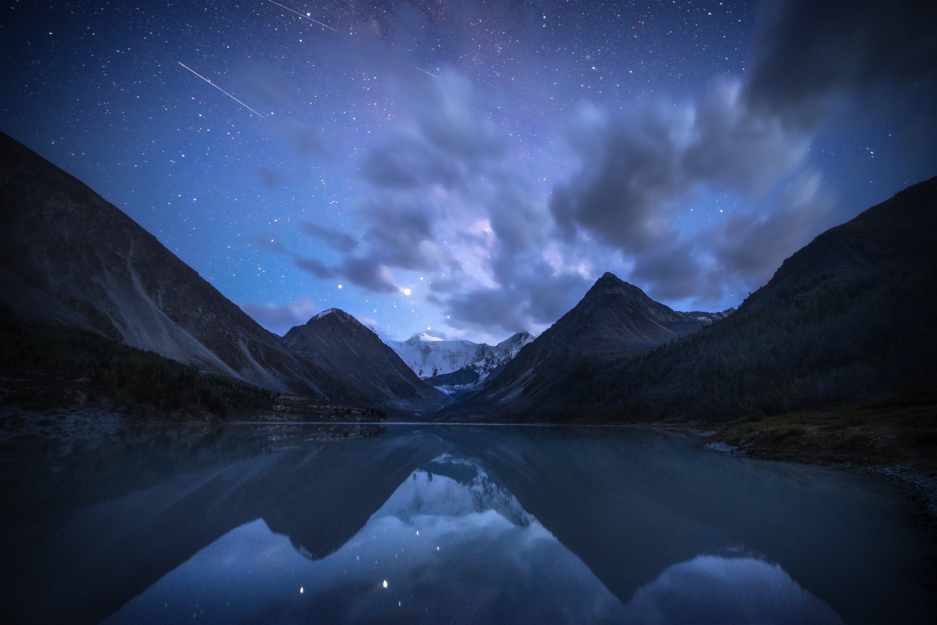 Lake Nature Night Reflection Wallpapers