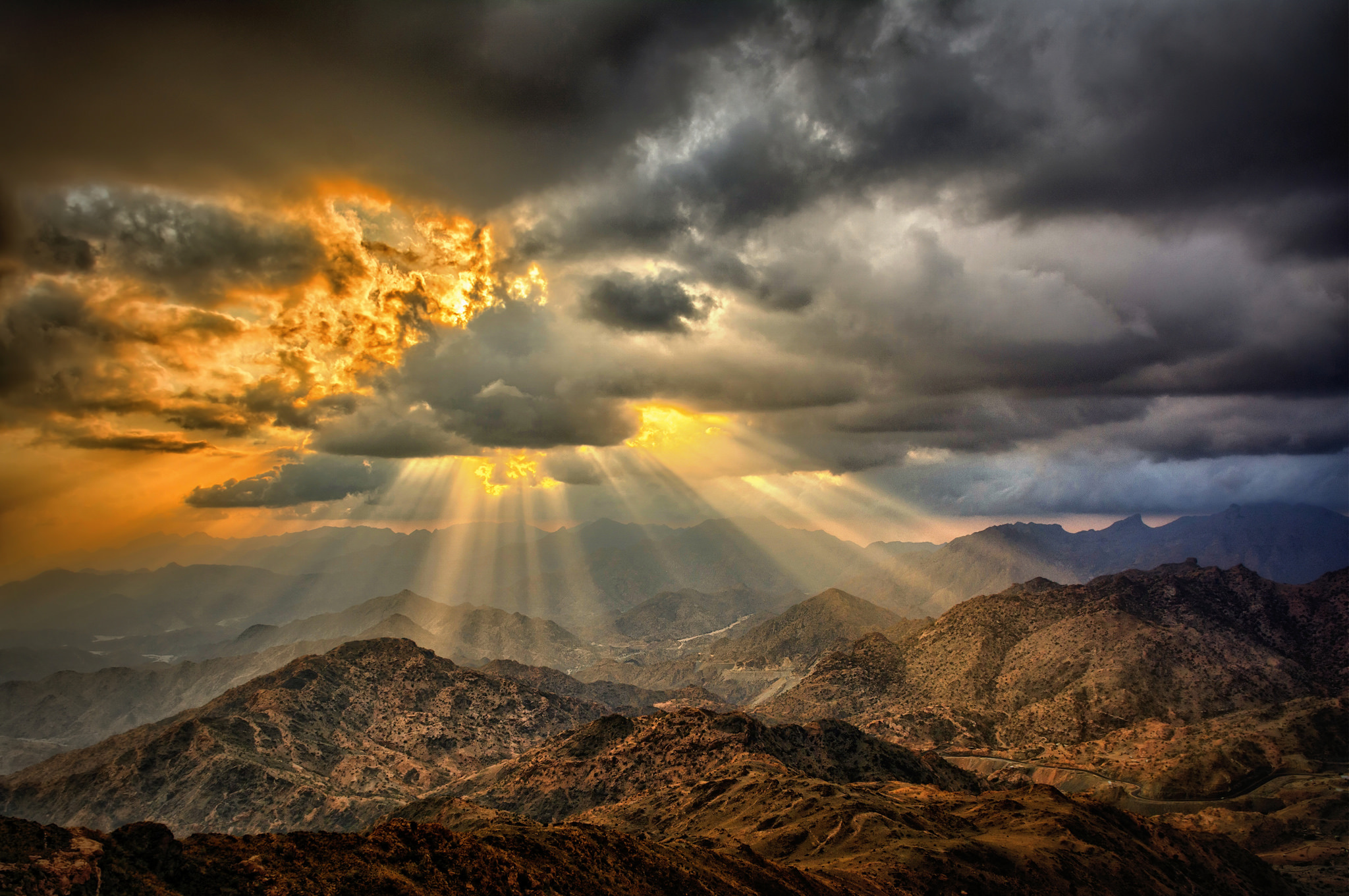 Landscape Mountains Sunbeam Nature Wallpapers