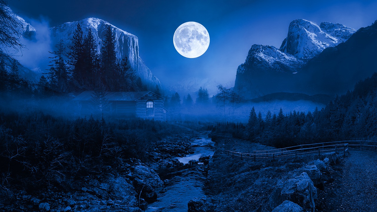 Landscape Night Moon Stars Wallpapers