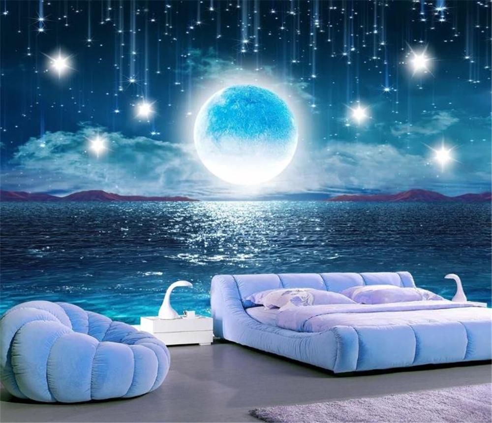 Landscape Night Moon Stars Wallpapers