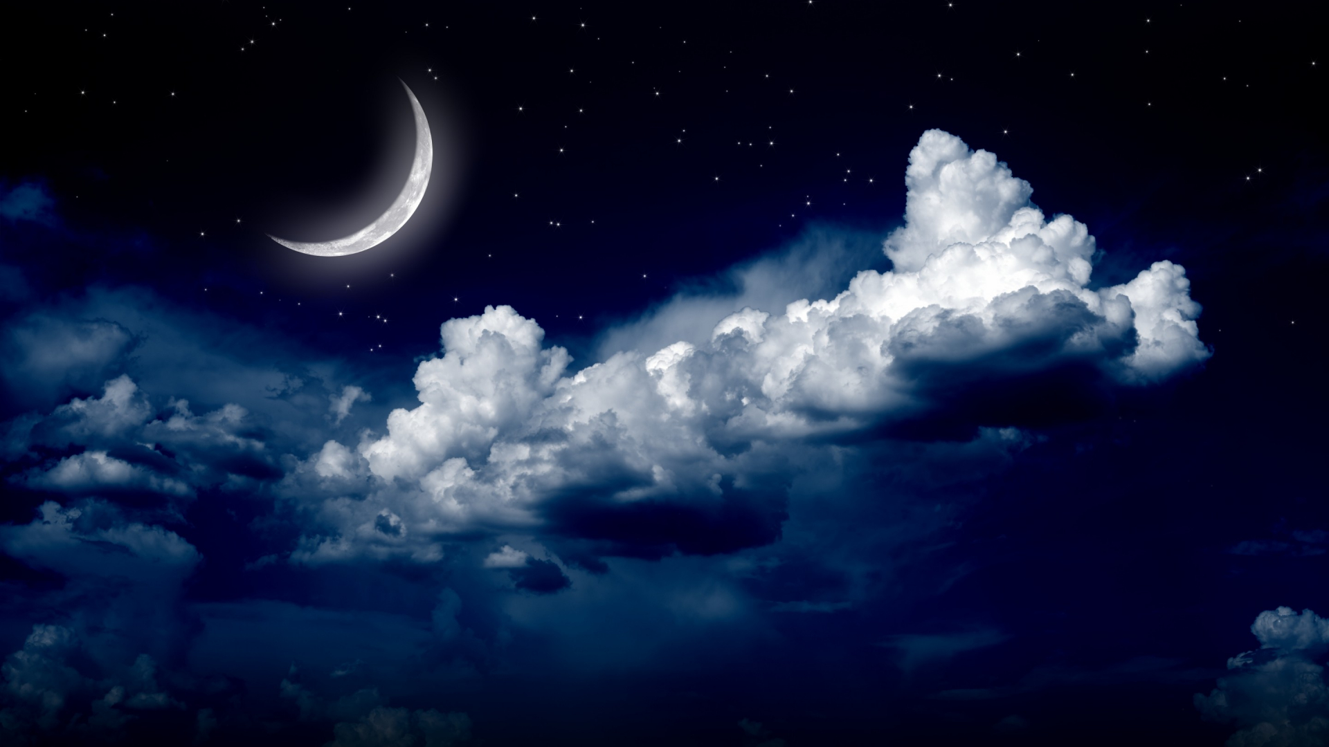 Landscape Night Moon Stars Wallpapers