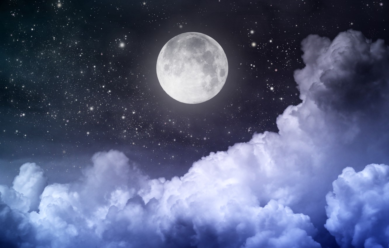 Landscape Night Moon Stars Wallpapers