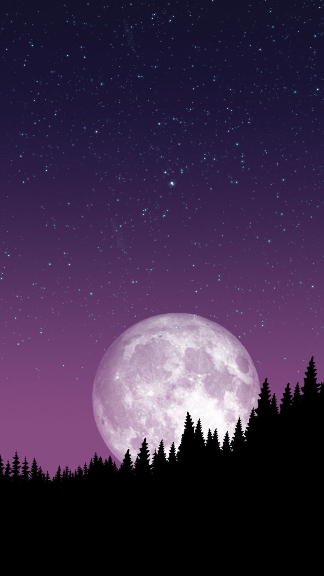 Landscape Night Moon Stars Wallpapers