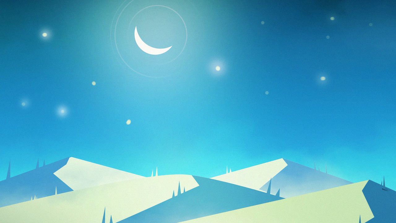 Landscape Night Moon Stars Wallpapers