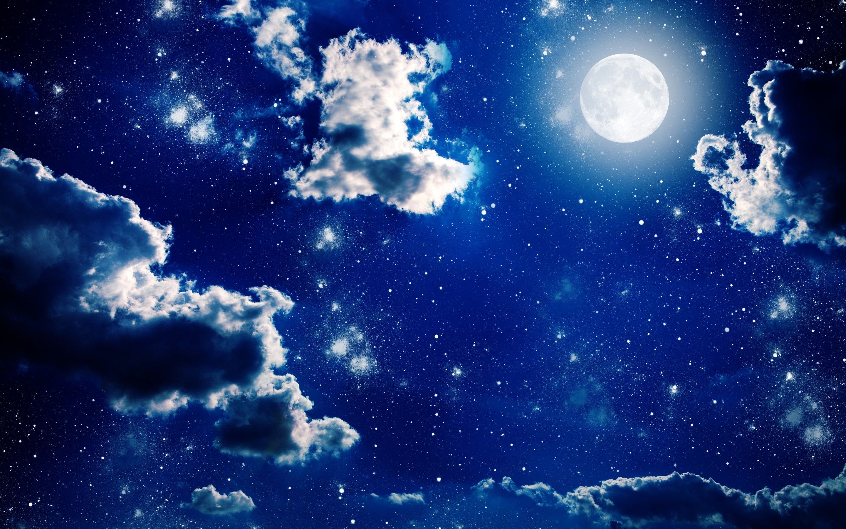 Landscape Night Moon Stars Wallpapers