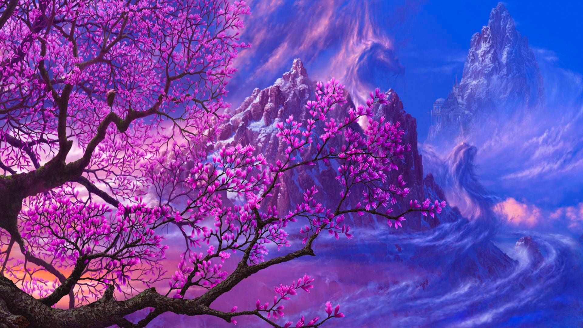 Lava With Cherry Tree Wallpapers