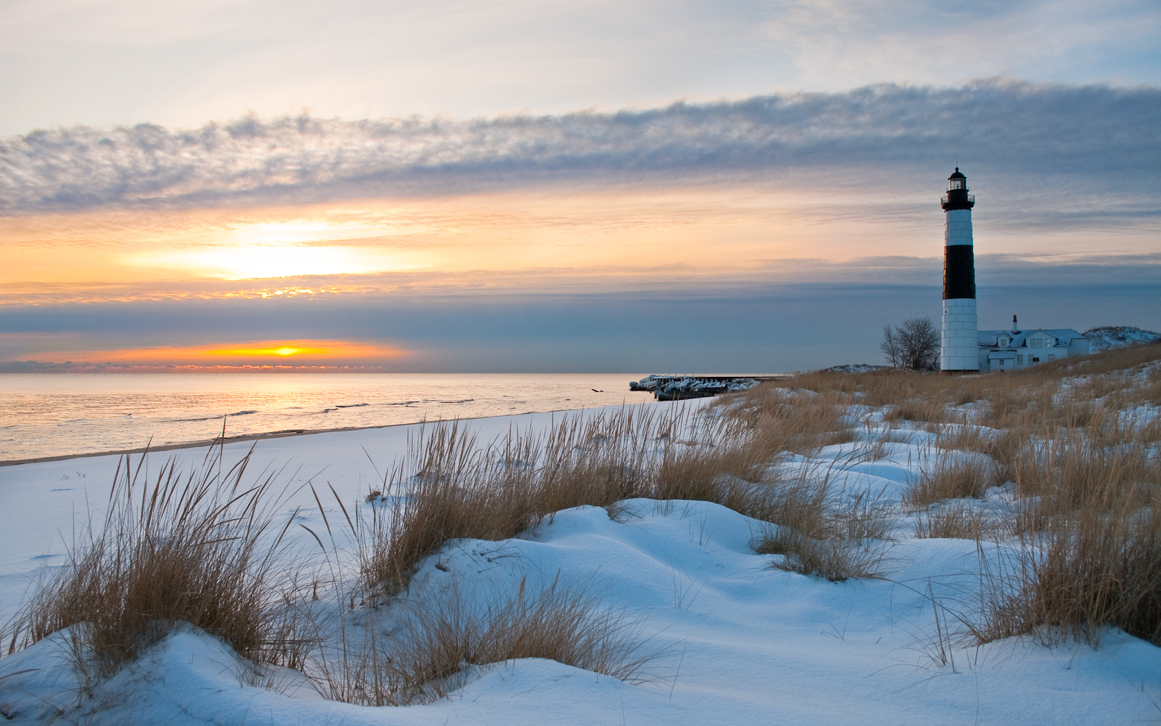 Lighthouse In Snow Wallpapers