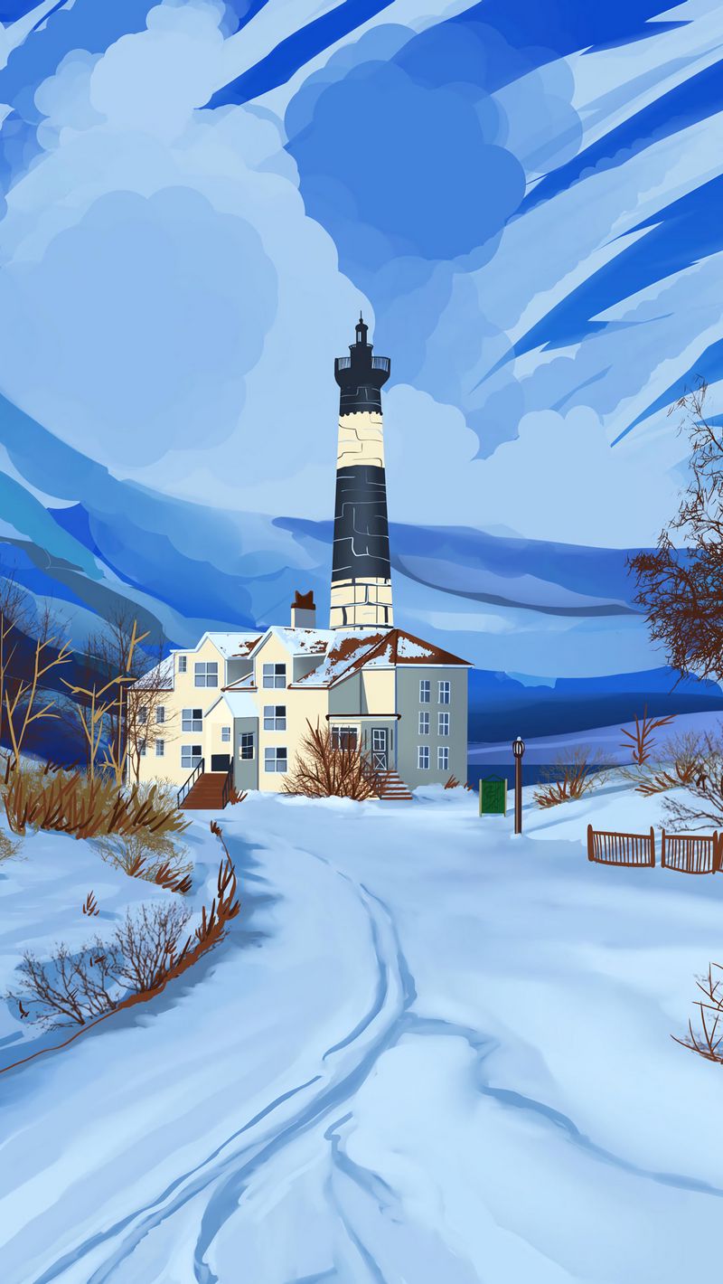 Lighthouse In Snow Wallpapers