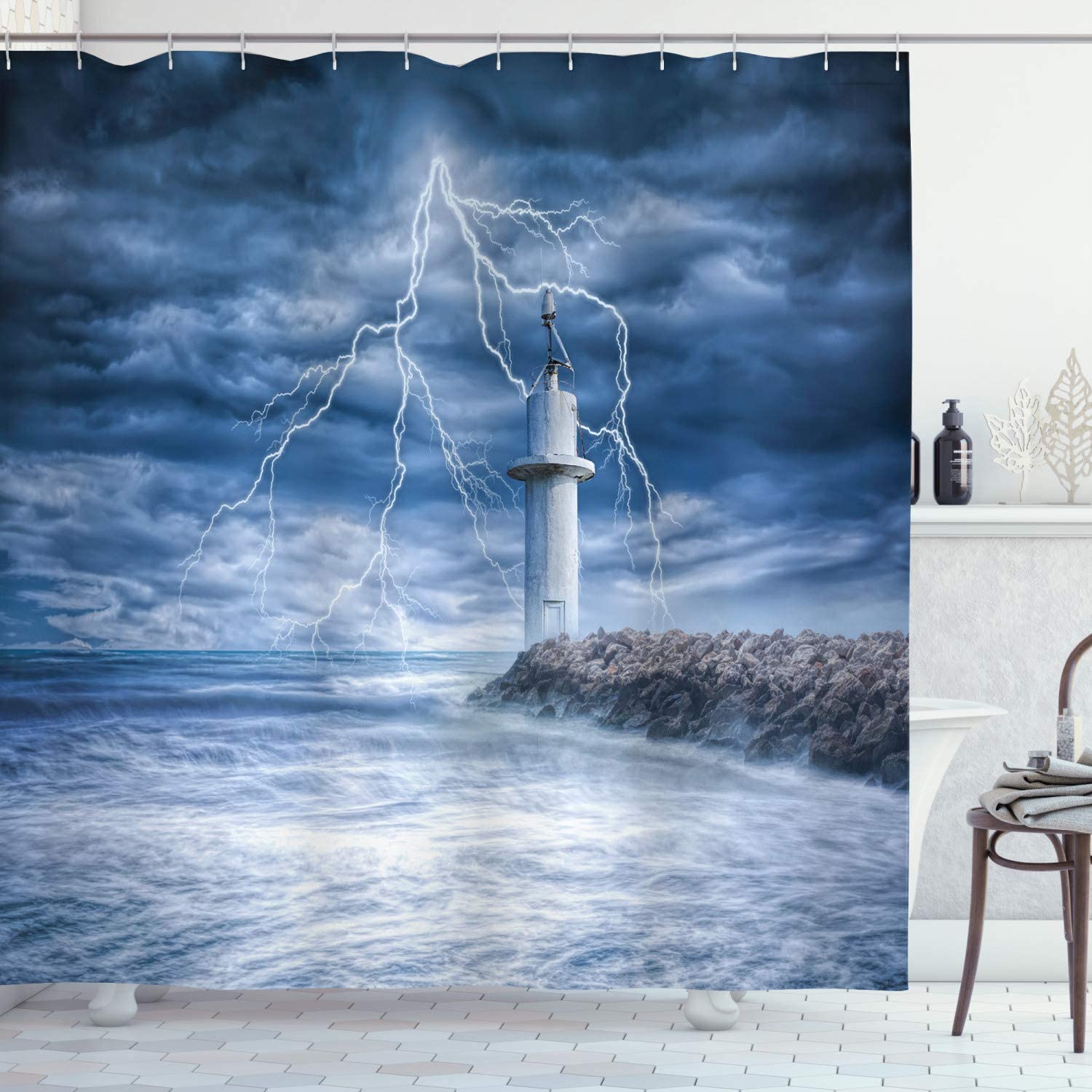 Lighthouse Lightning Sea Ocean Beach Weather Wallpapers