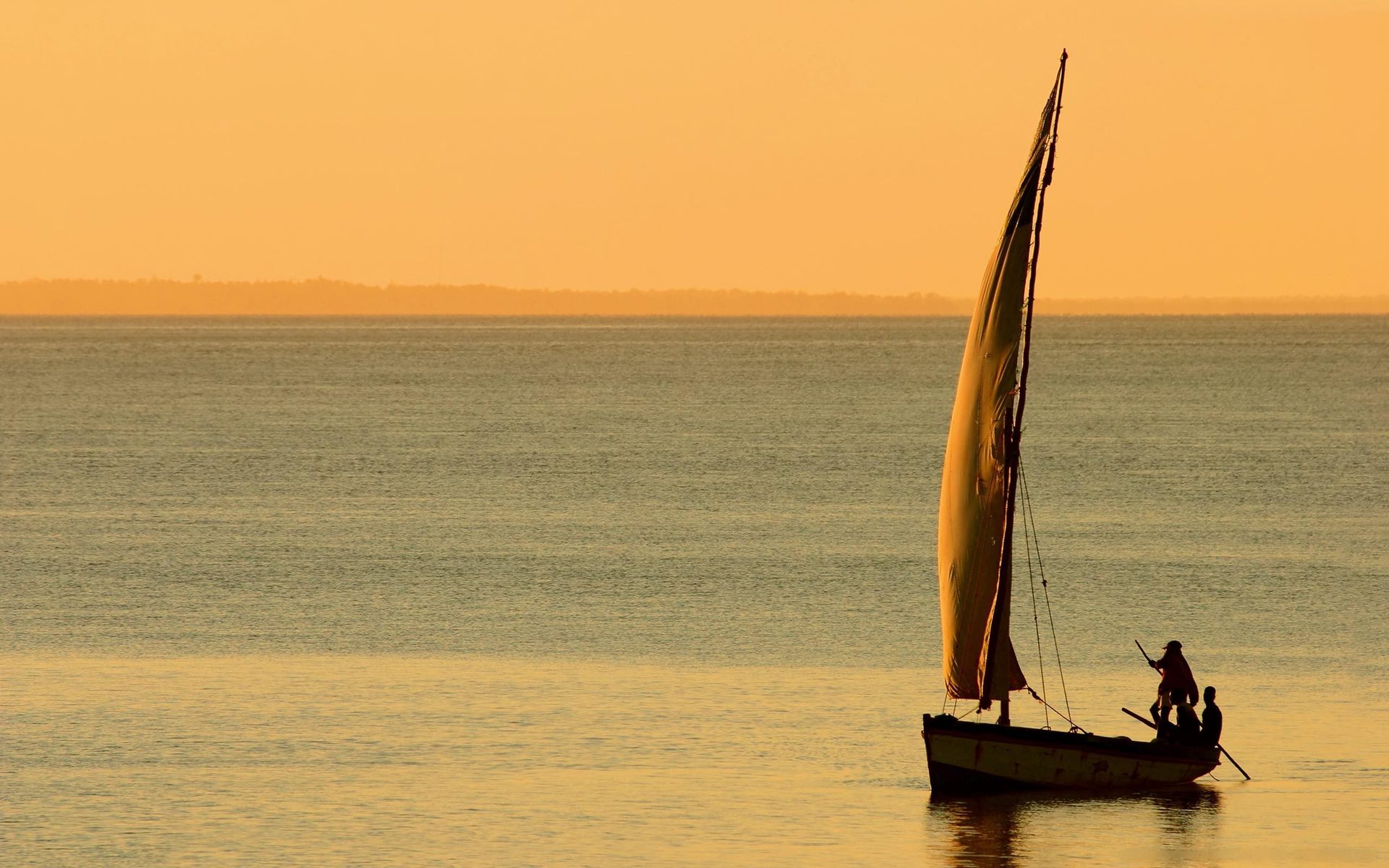 Lone Sailboat On Milky Way Night Wallpapers