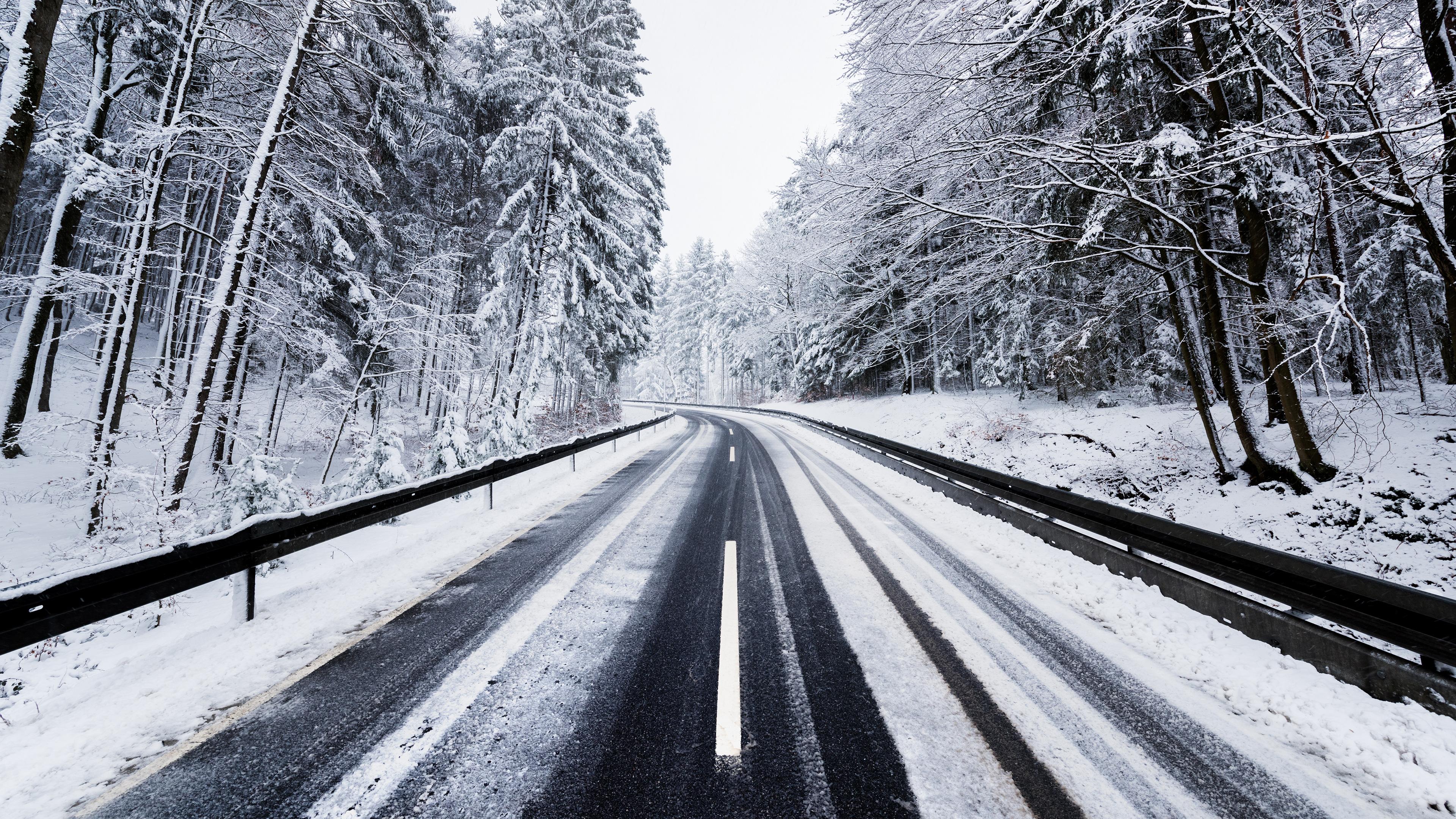 Long Exposure Snow Road Wallpapers