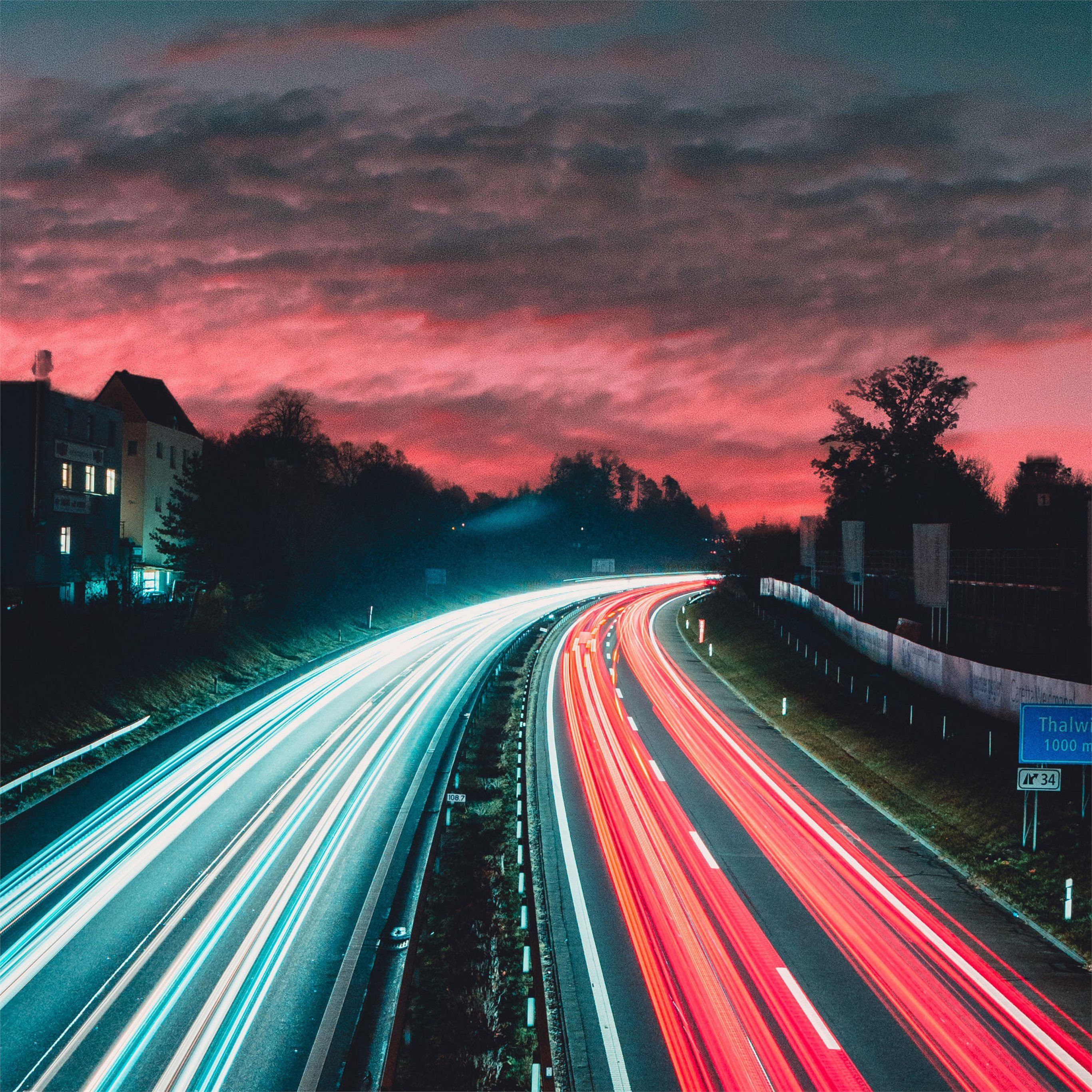 Long Exposure Snow Road Wallpapers