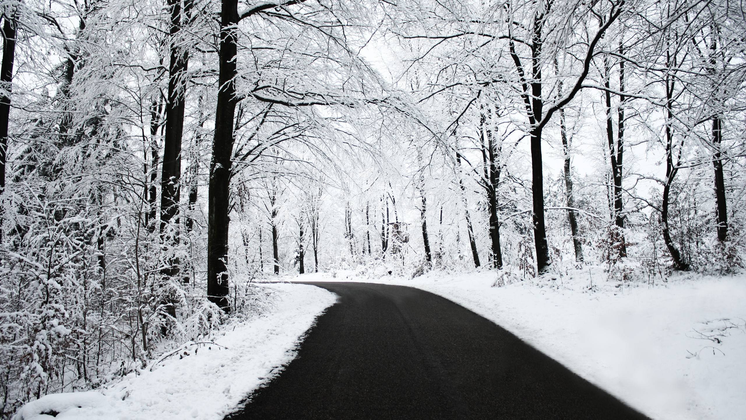 Long Exposure Snow Road Wallpapers