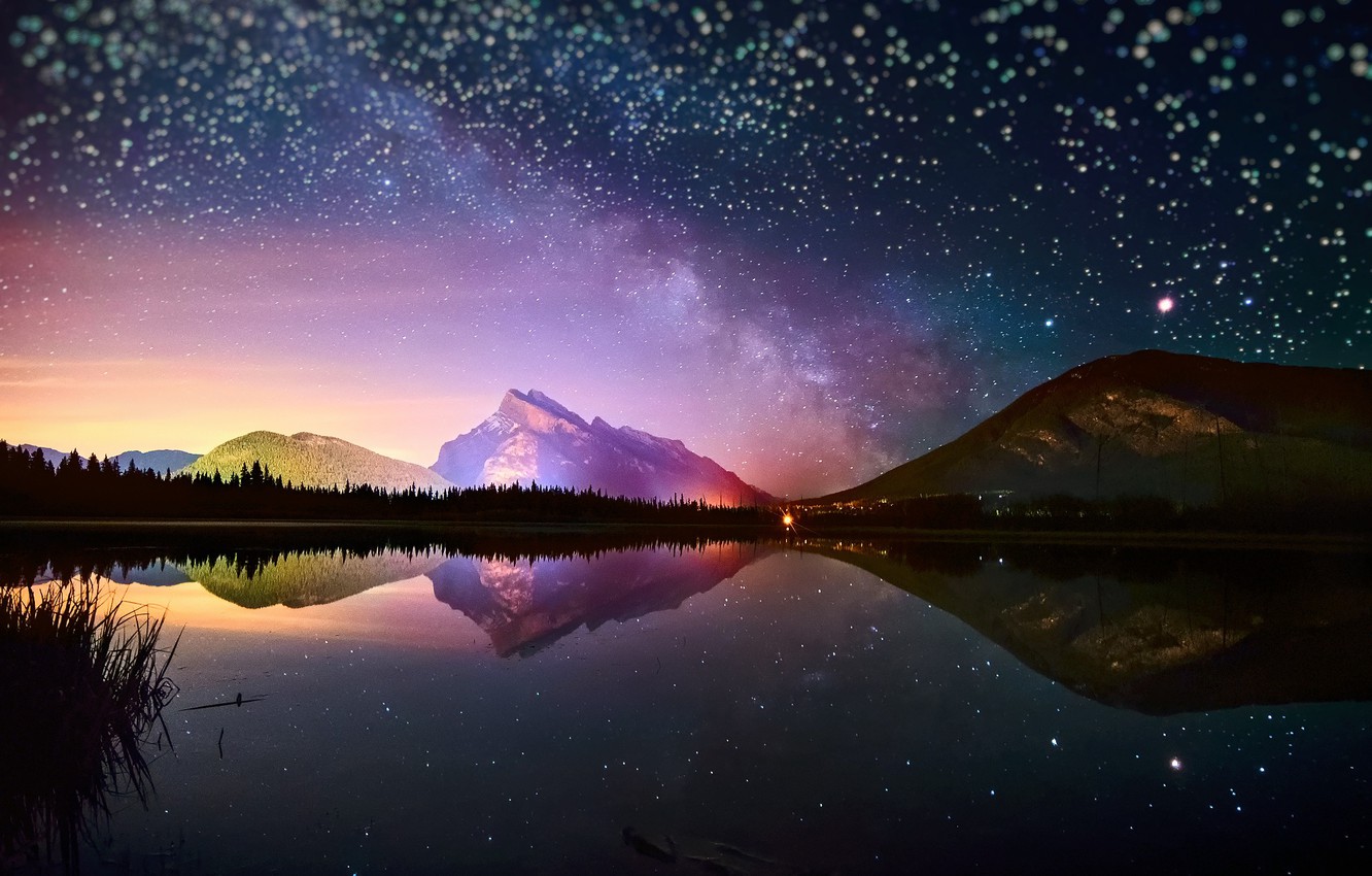 Milky Way And Mountain Reflection Wallpapers