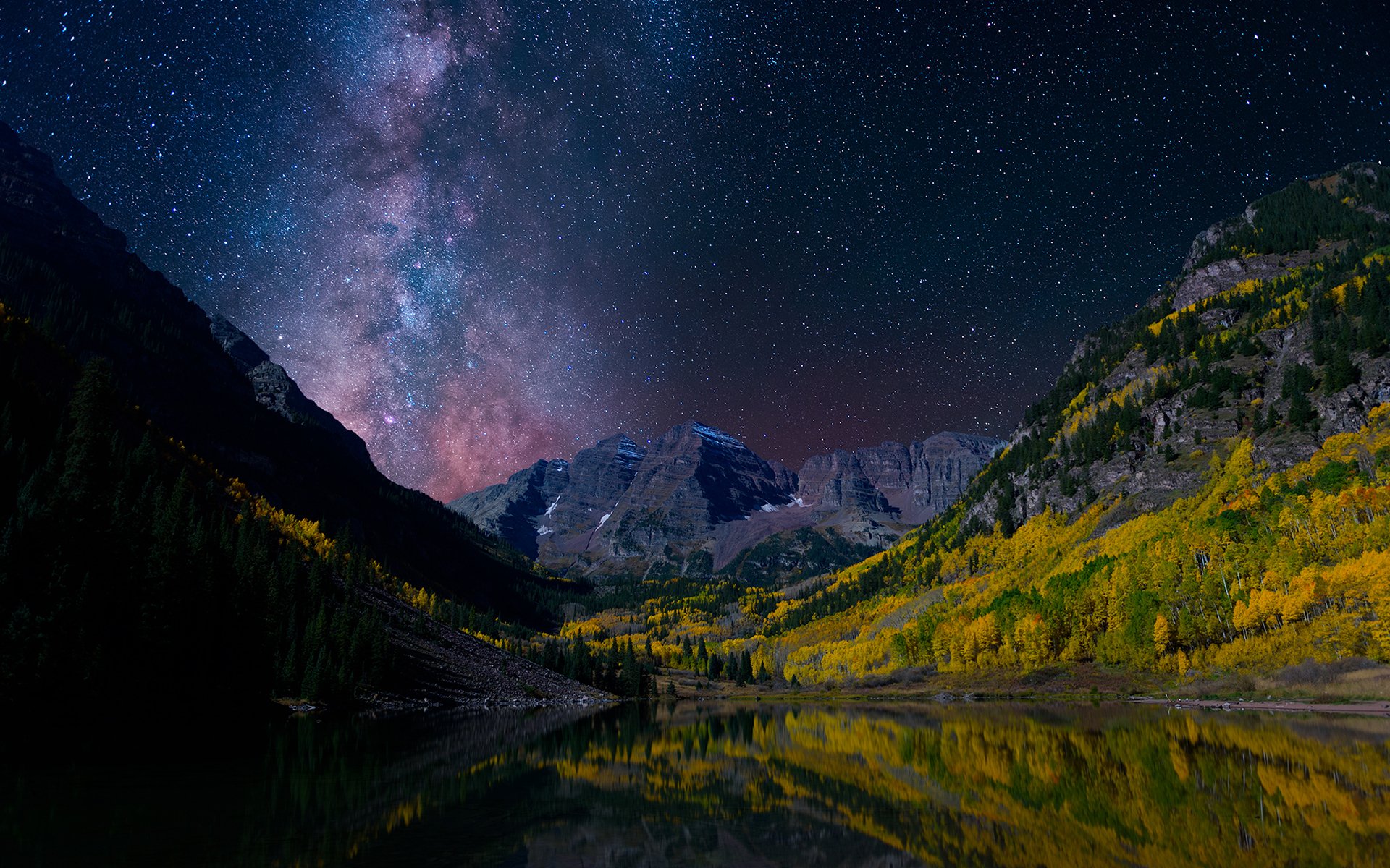 Milky Way And Mountain Reflection Wallpapers