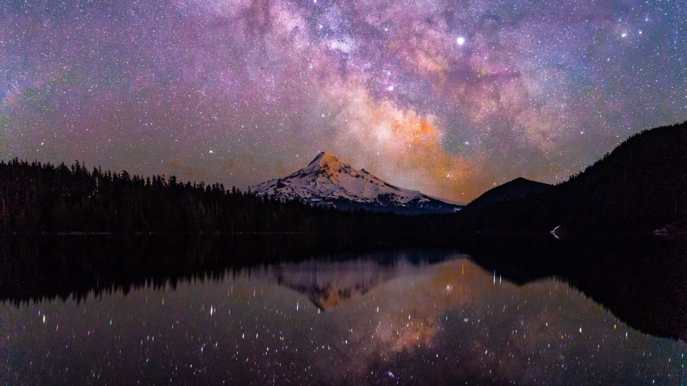 Milky Way And Mountain Reflection Wallpapers