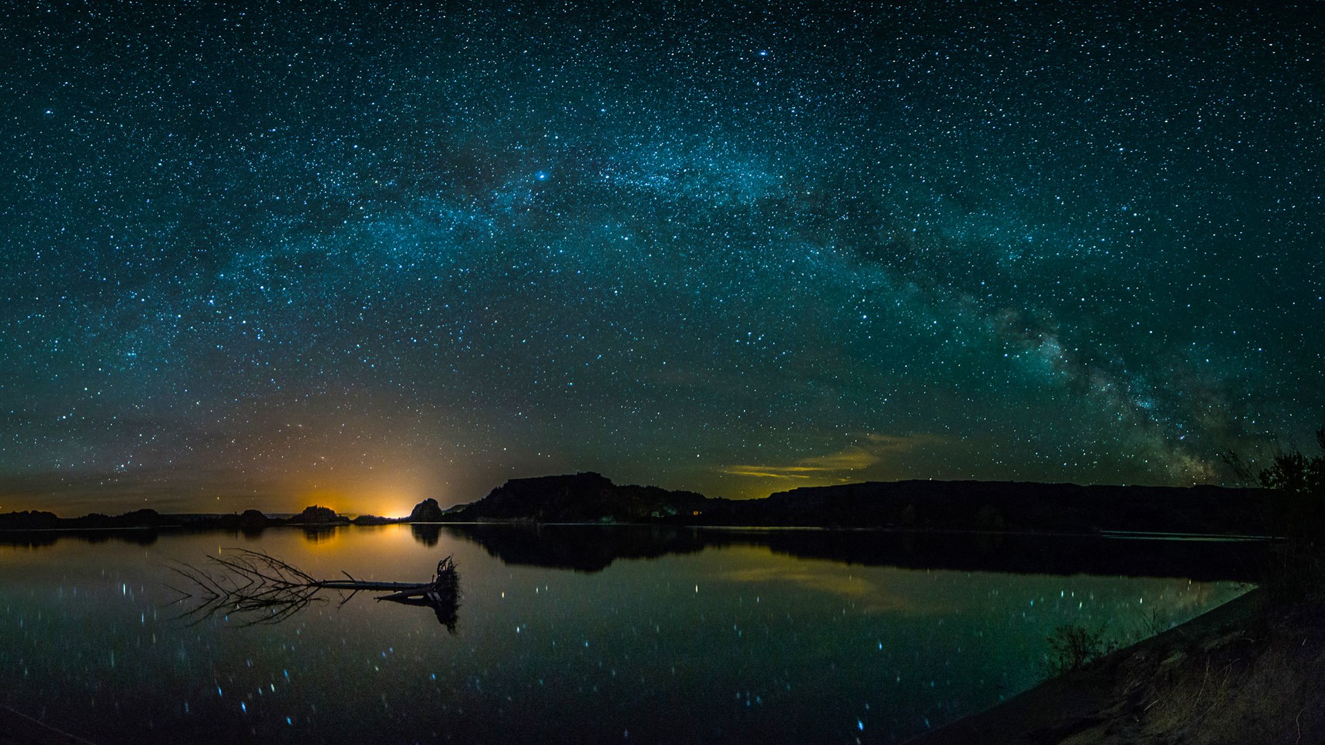 Milky Way And Mountain Reflection Wallpapers