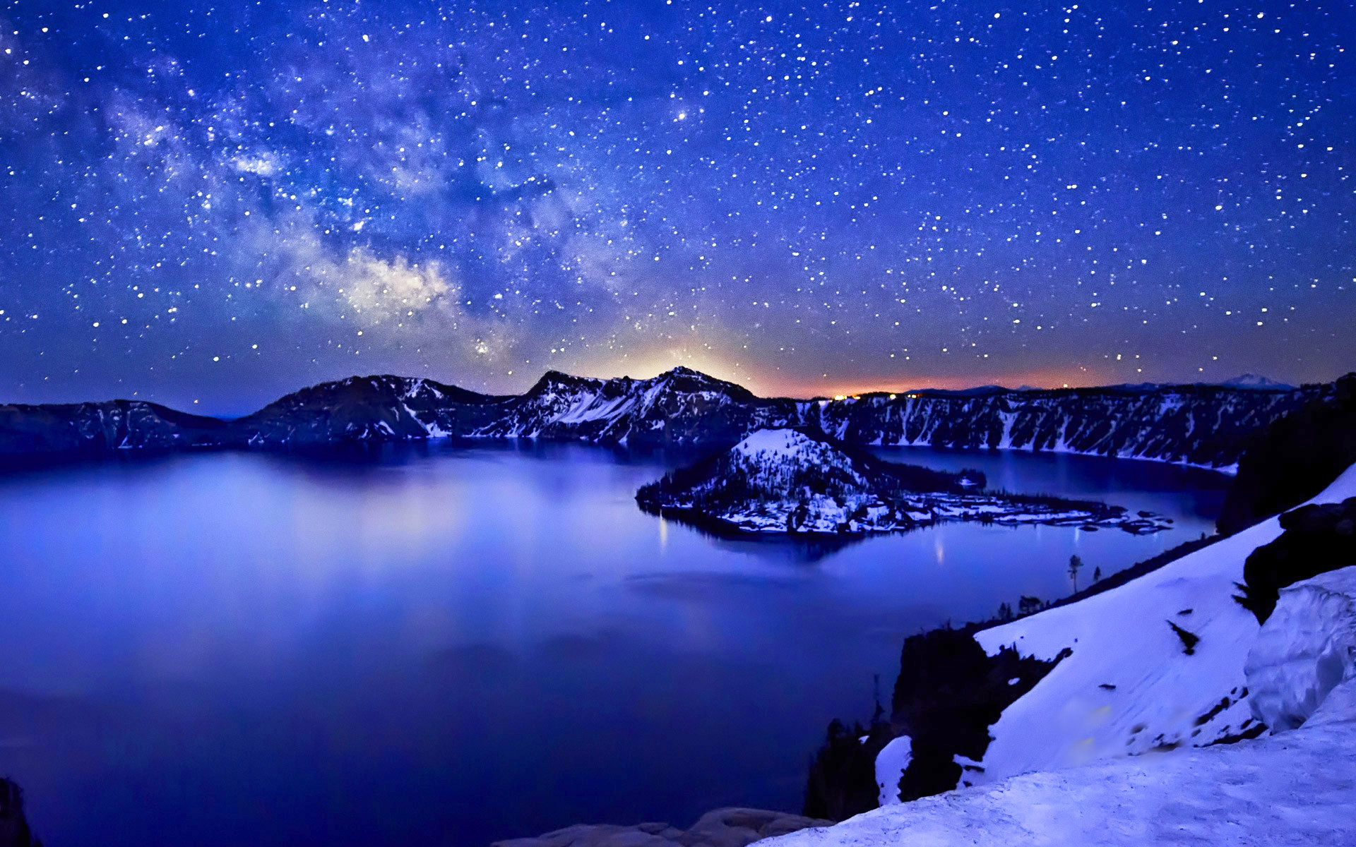 Milky Way And Mountain Reflection Wallpapers