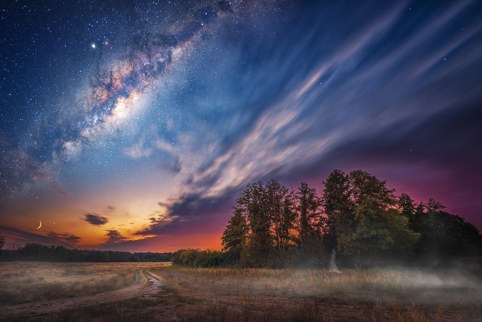 Milky Way Starry Sky Landscape Wallpapers