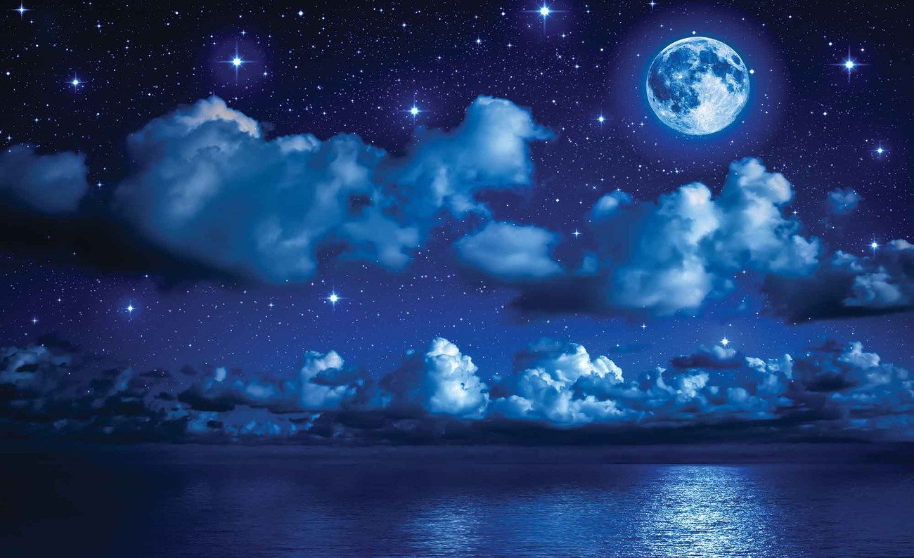 Moon Clouds Sea Sky Wallpapers