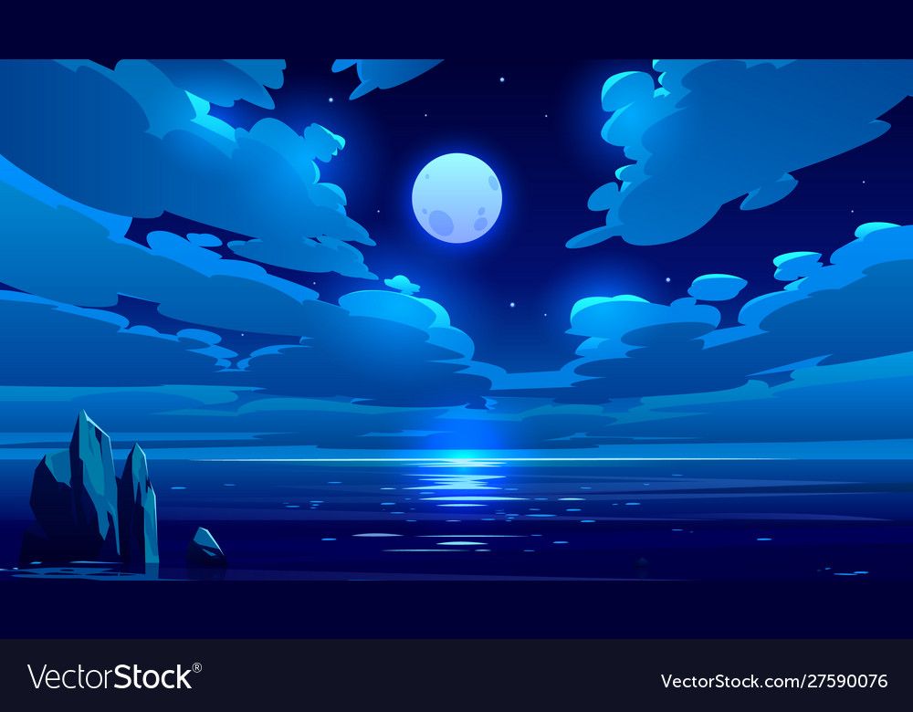 Moon Clouds Sea Sky Wallpapers