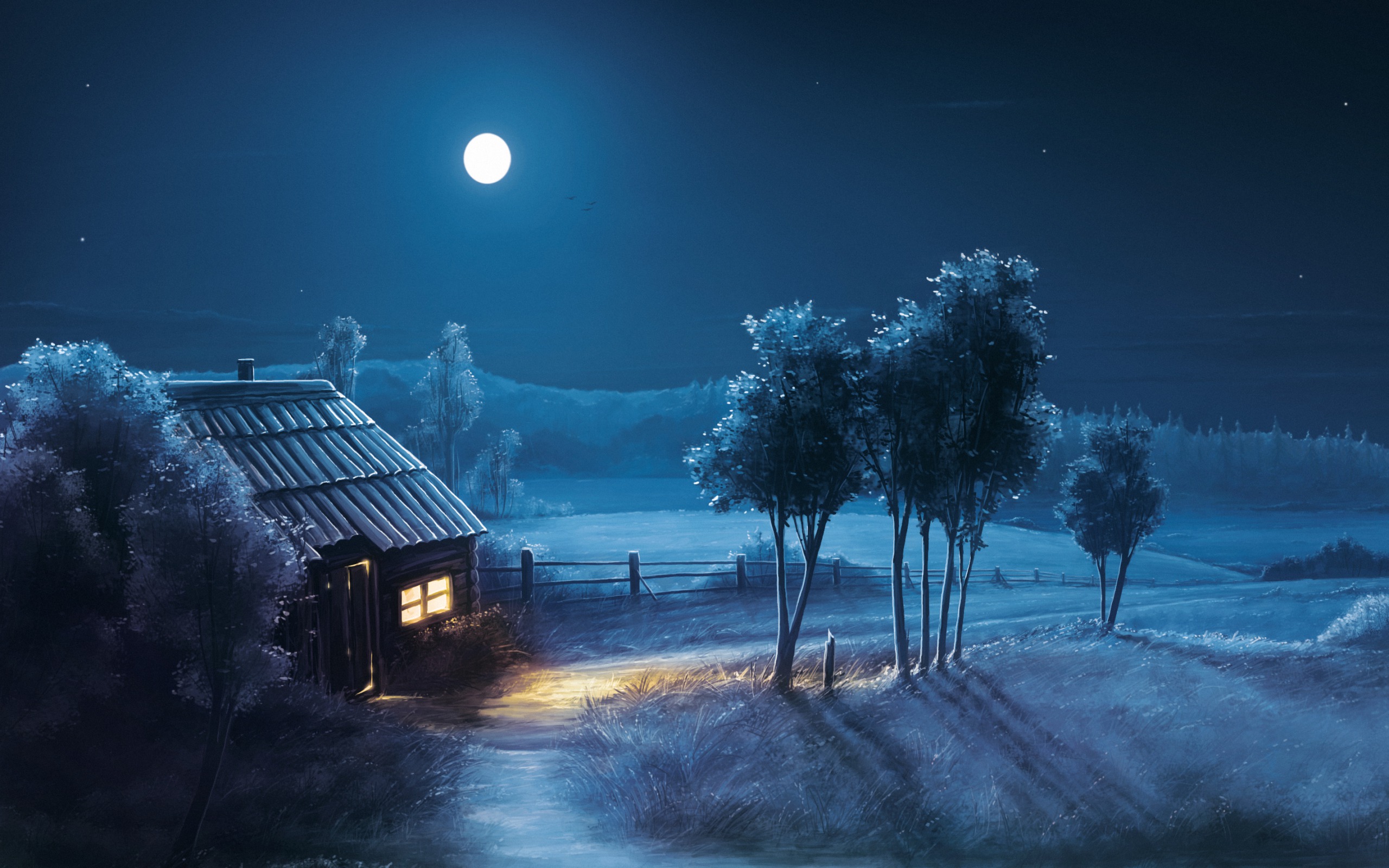 Moon Night Hd Landscape Wallpapers