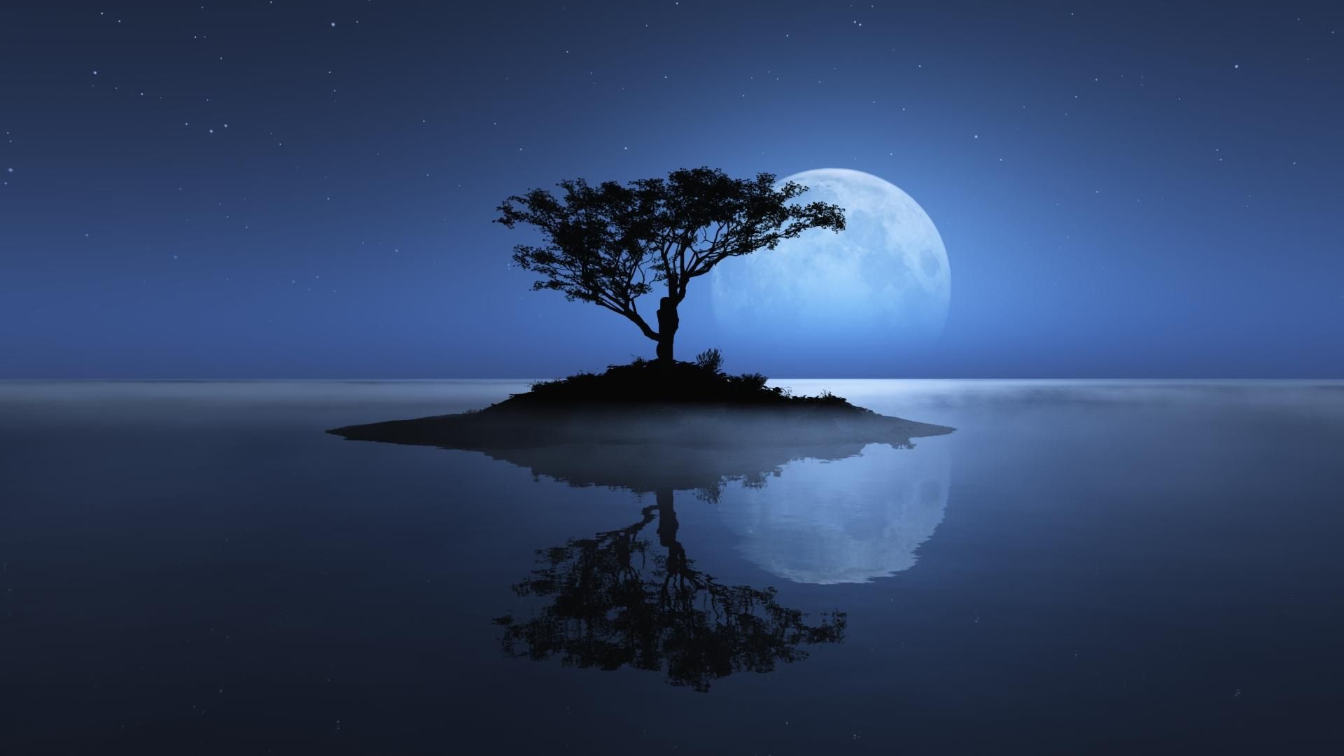 Moon Night Hd Landscape Wallpapers