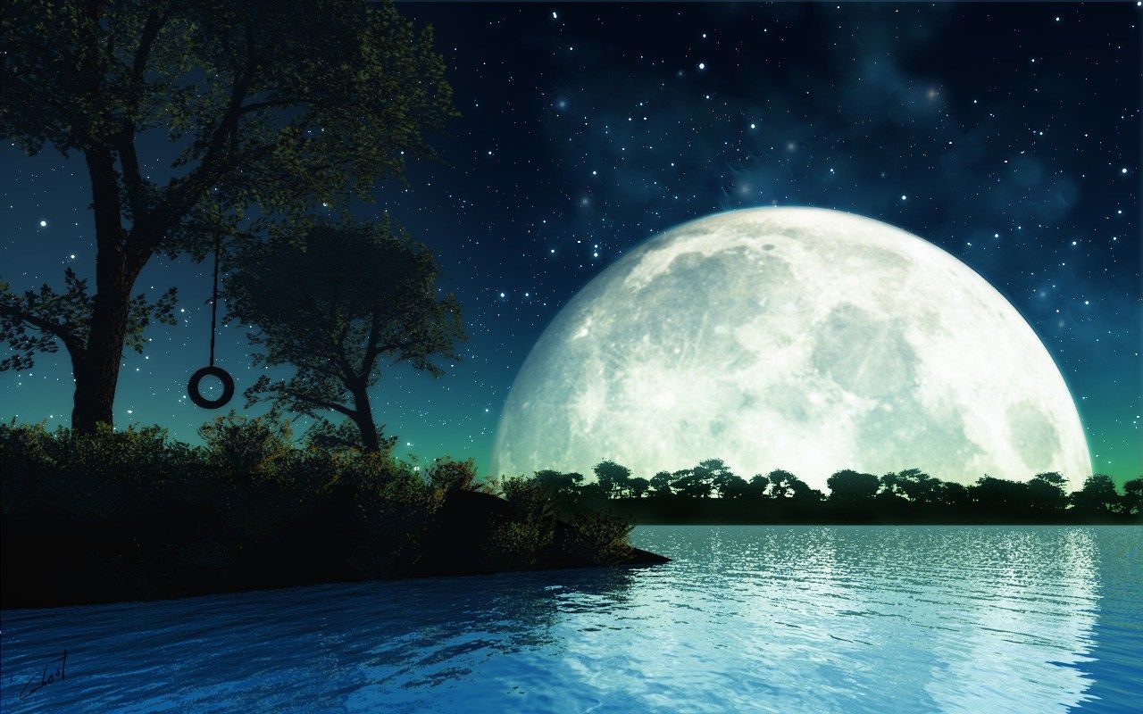 Moon Night Hd Landscape Wallpapers