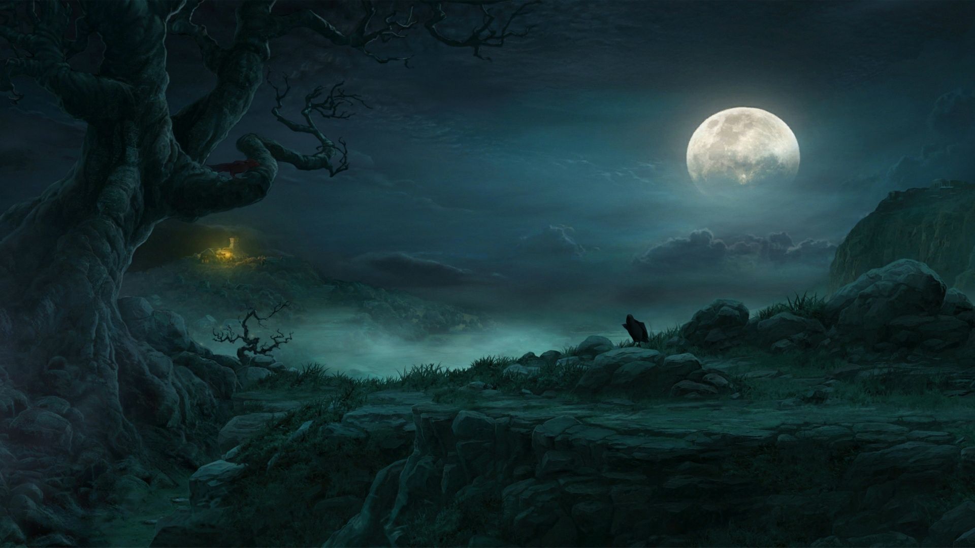 Moon Night Hd Landscape Wallpapers