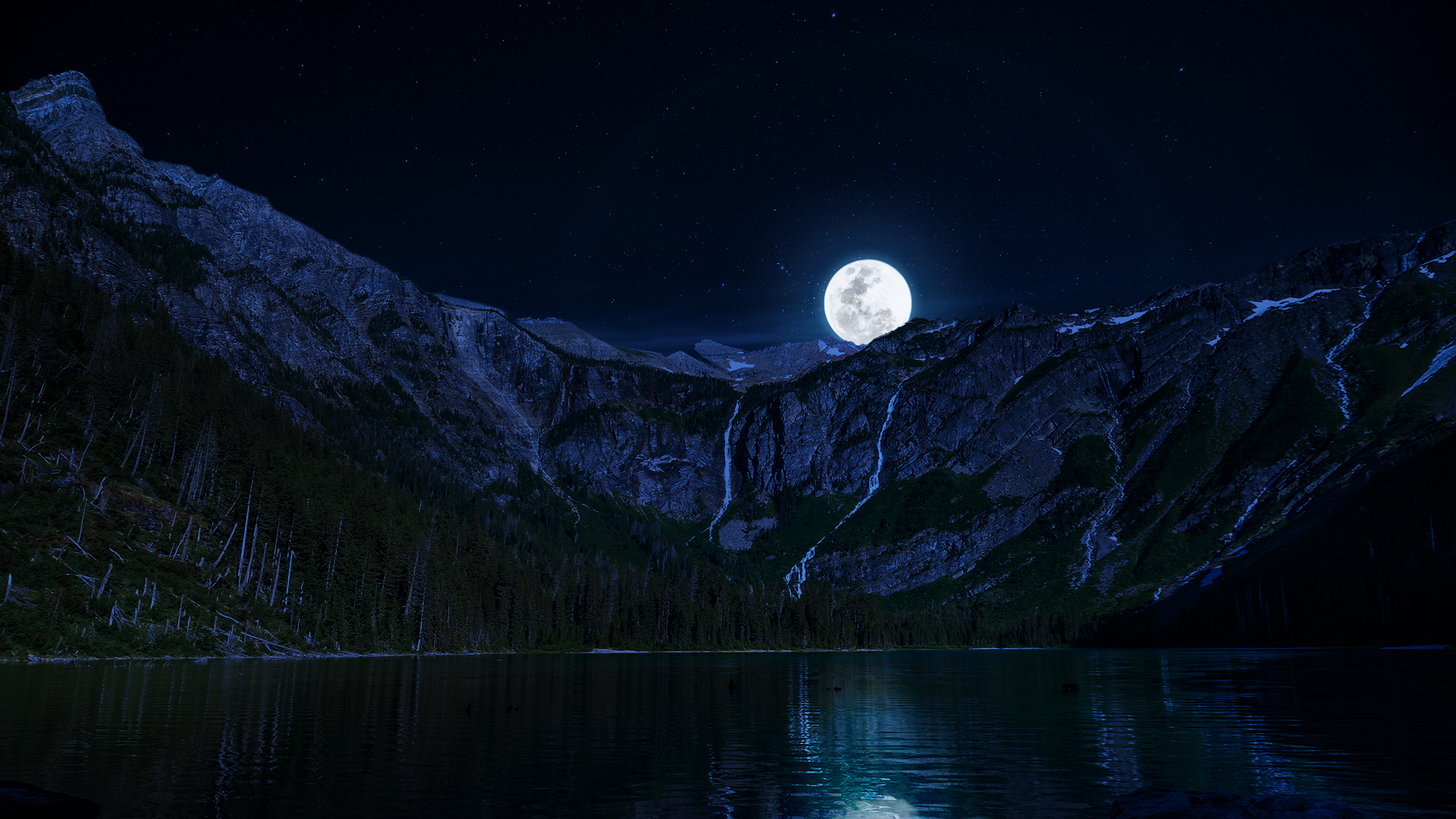 Moon Night Hd Landscape Wallpapers