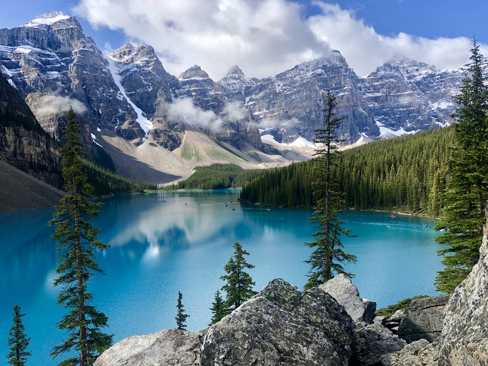 Moraine Lake Canadian Rockies Drone View Wallpapers