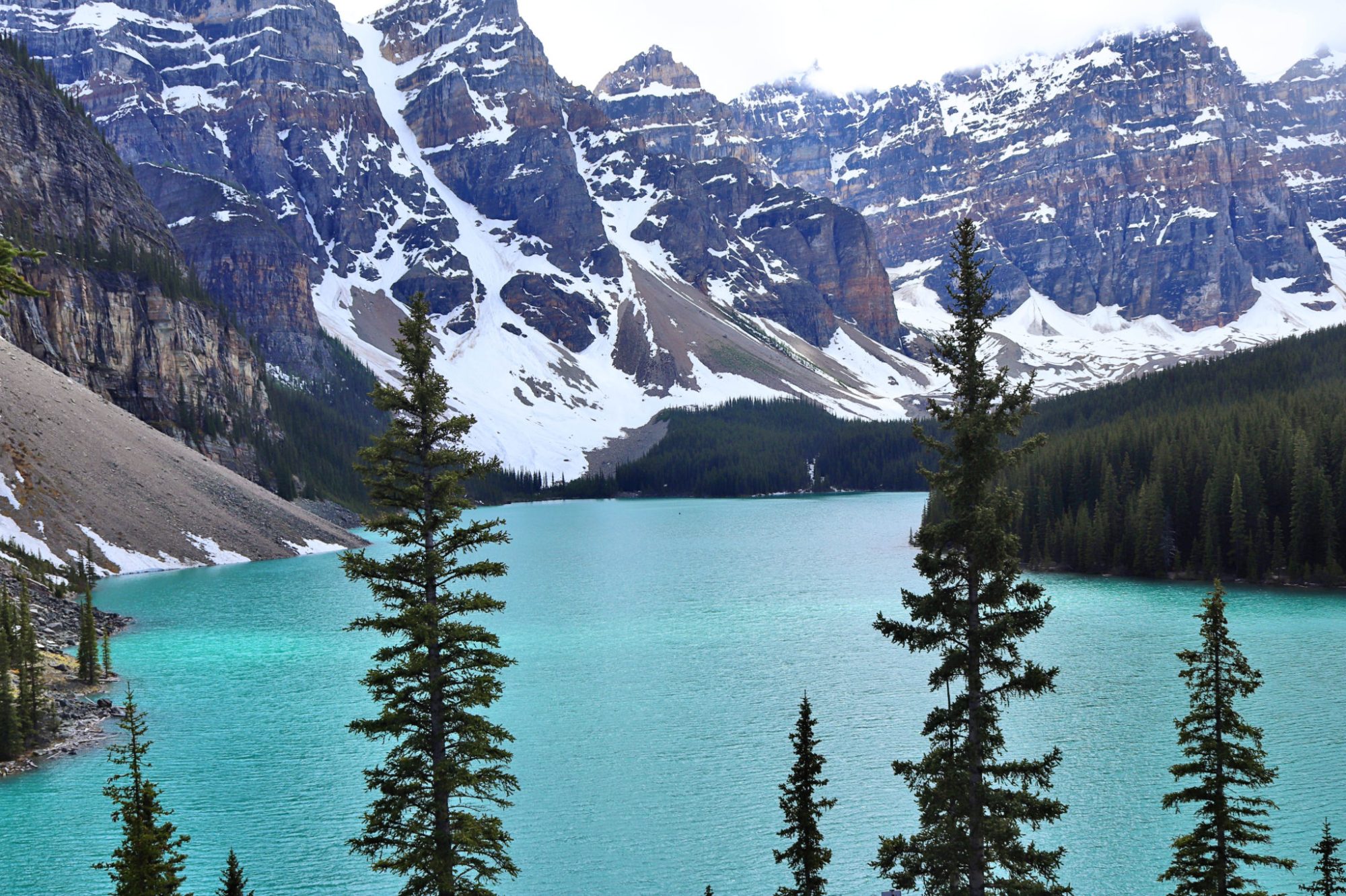 Moraine Lake Canadian Rockies Drone View Wallpapers