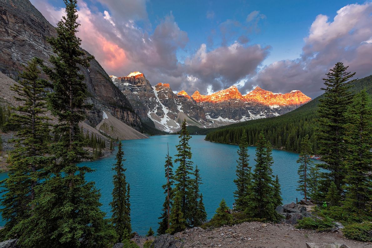 Moraine Lake Canadian Rockies Drone View Wallpapers