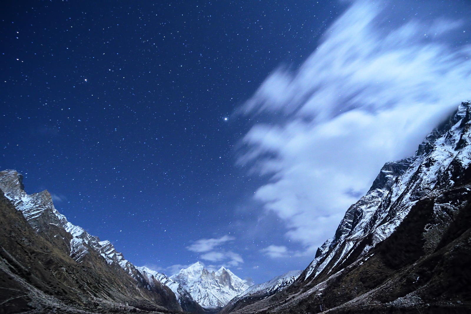 Mountain Alps During Night Photography Wallpapers