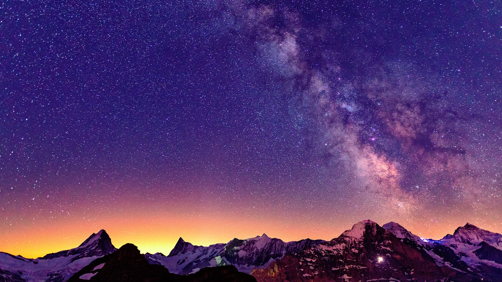 Mountain Alps During Night Photography Wallpapers