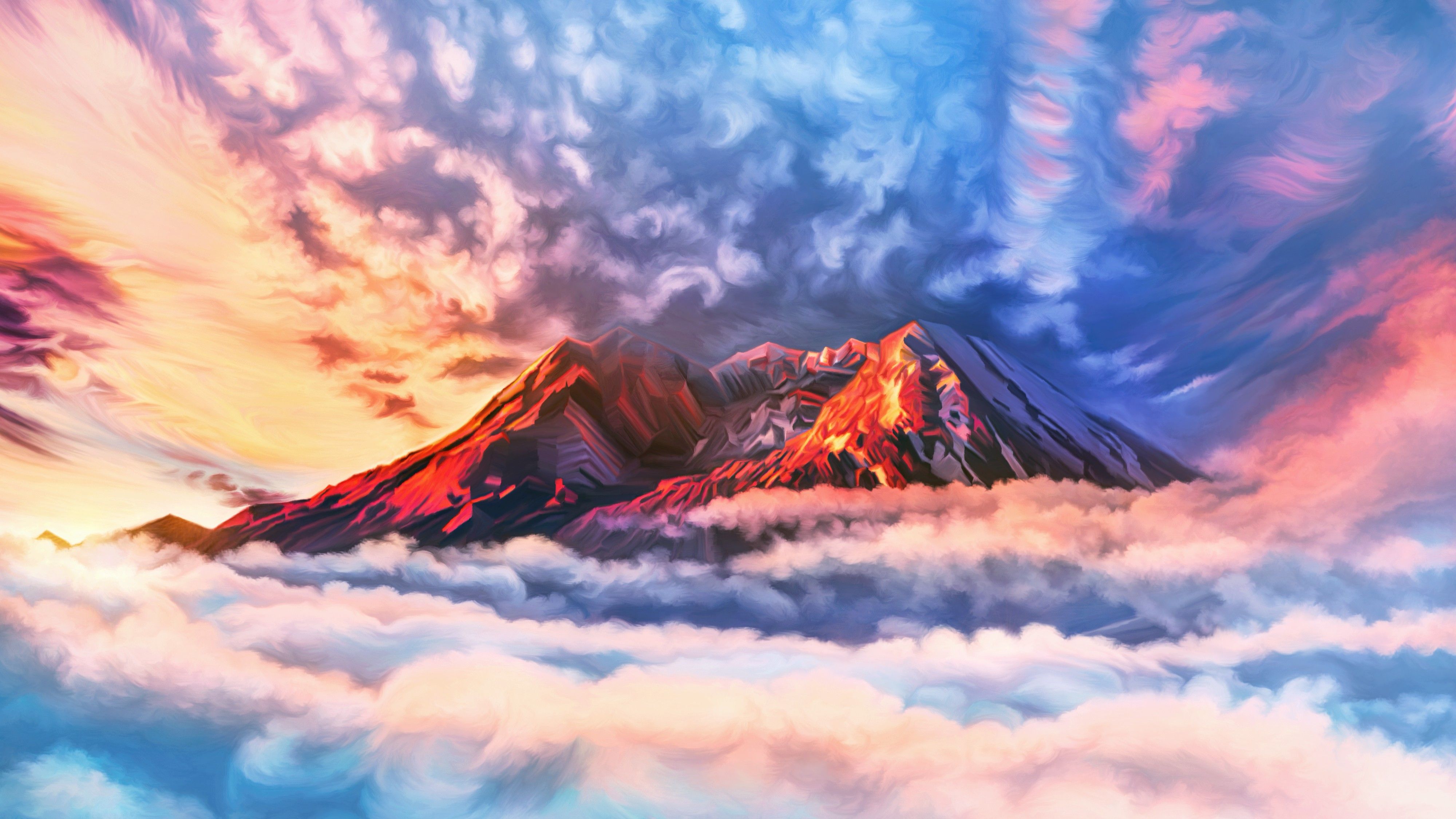 Mountain Inside Clouds Wallpapers