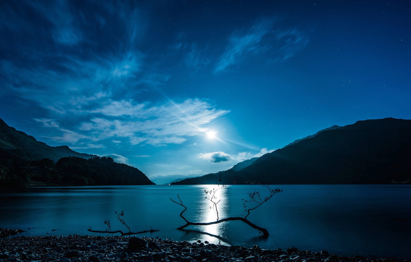 Mountain Lake Night Reflection Wallpapers