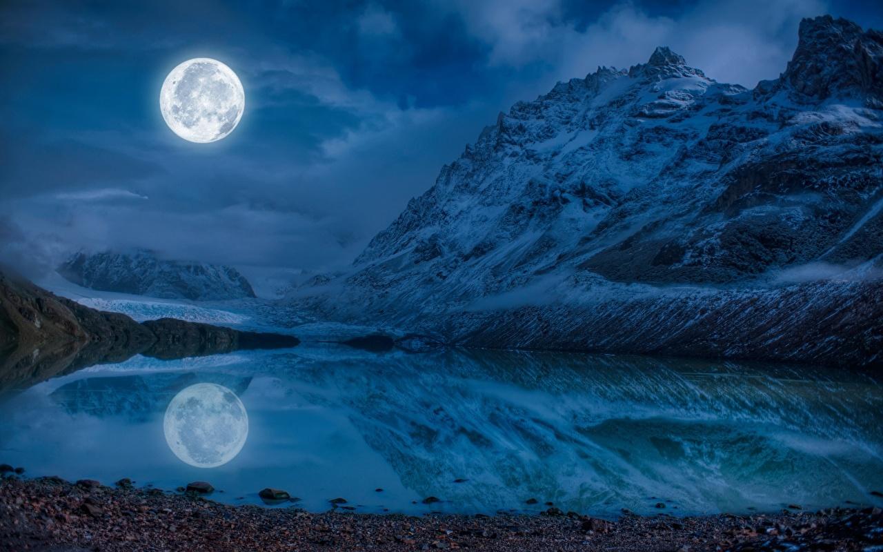Mountain Lake Night Reflection Wallpapers
