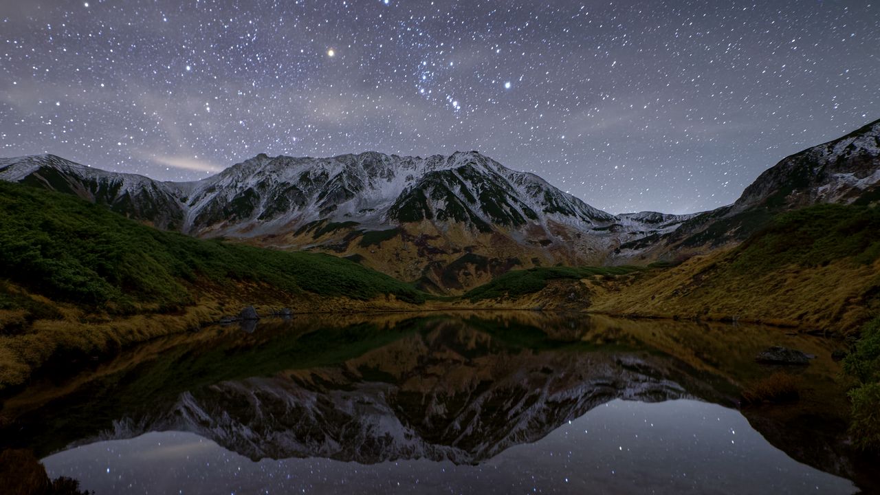 Mountain Lake Night Reflection Wallpapers