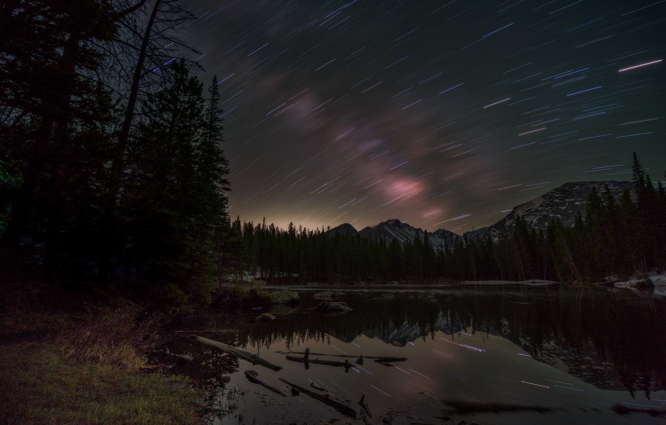 Mountain Lake Night Reflection Wallpapers