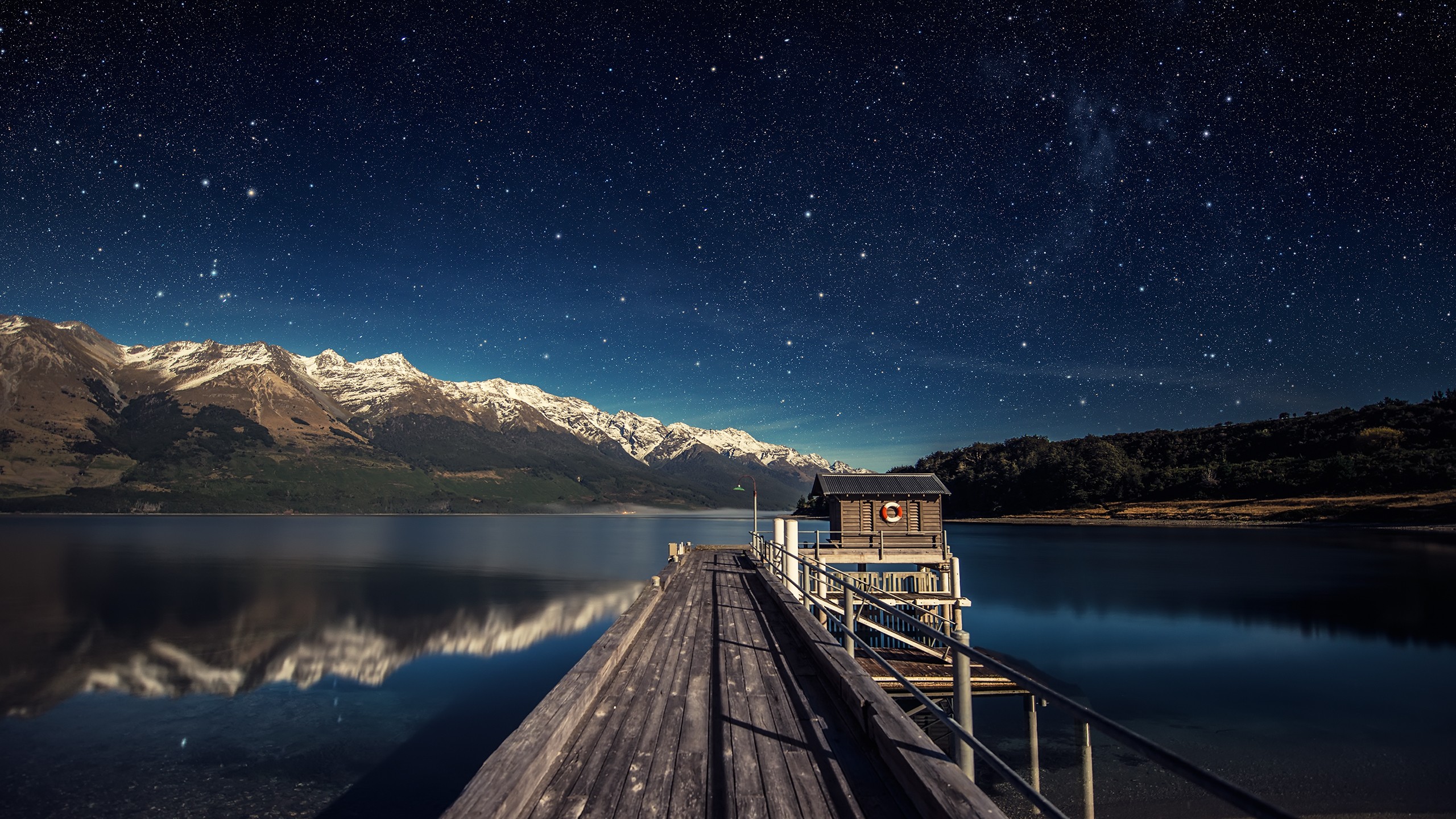 Mountain Lake Night Reflection Wallpapers