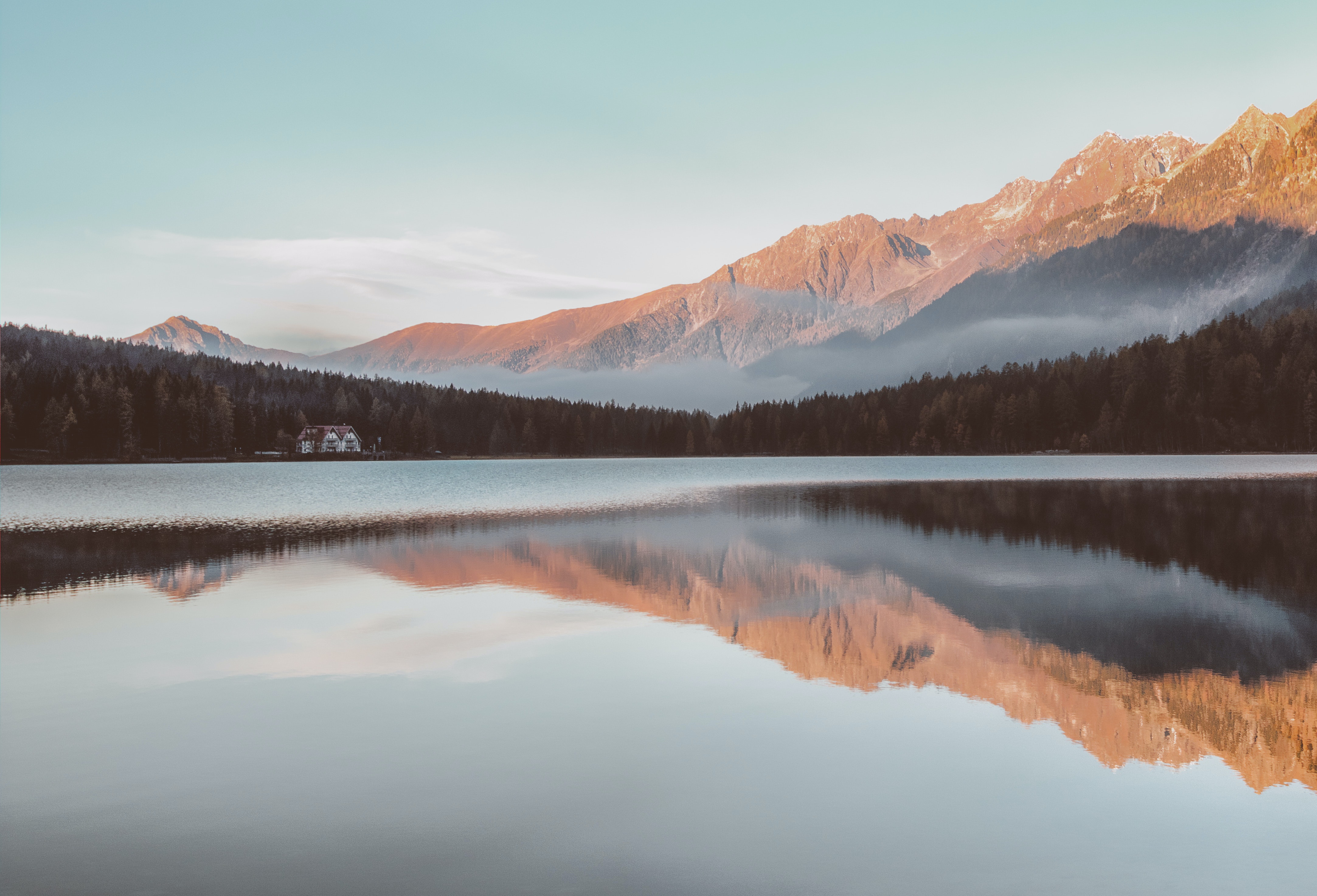 Mountain Reflection Over Lake In Dawn Wallpapers