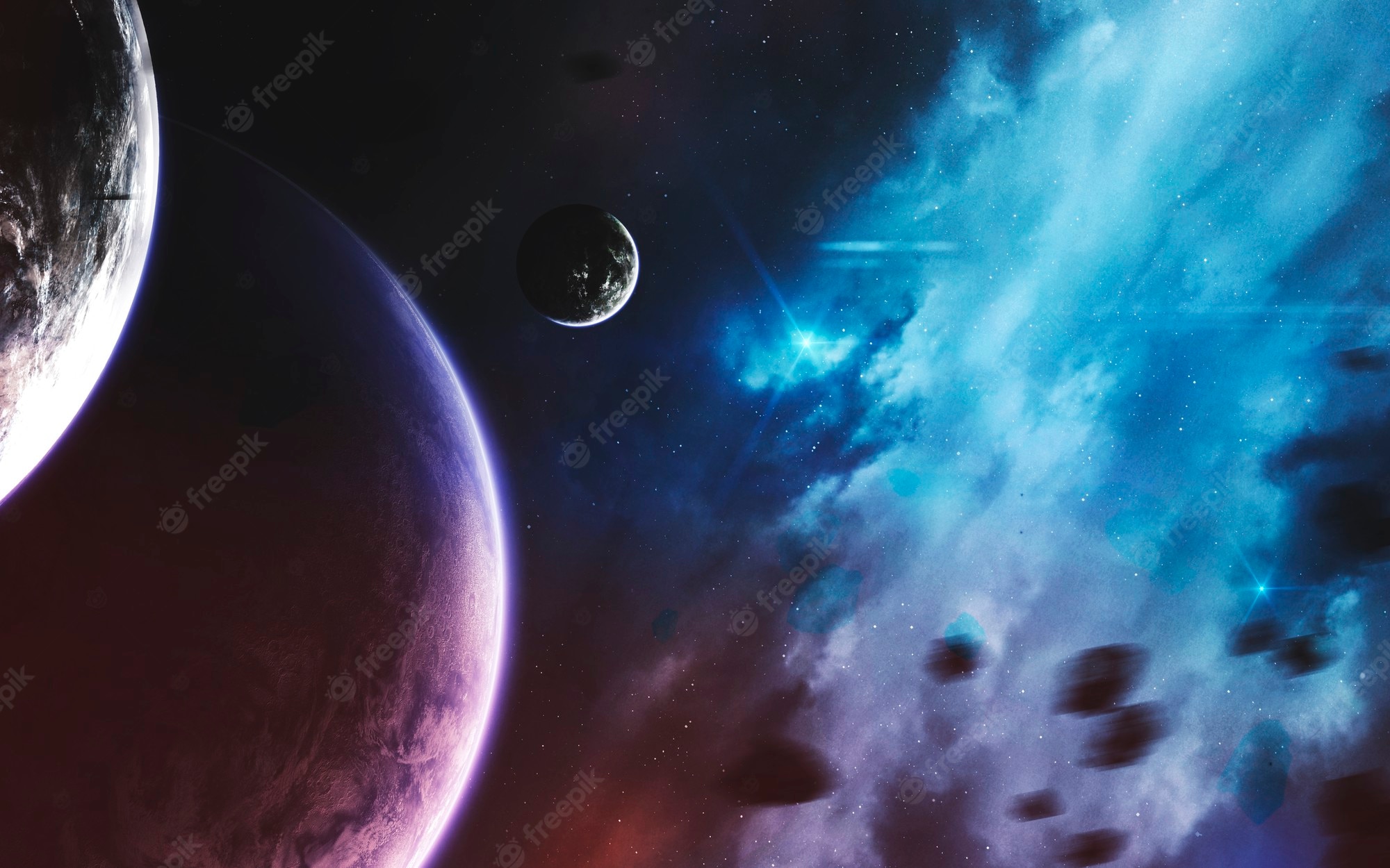 Mountains And Cosmo Planets Wallpapers